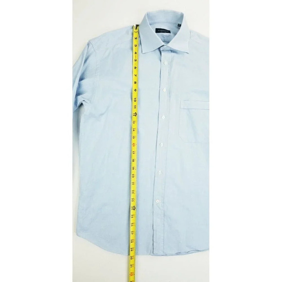 Canali Size 15.5 39 Men Blue Spread Collar Long Sleeve Cotton Pocket Dress Shirt - Picture 8 of 9
